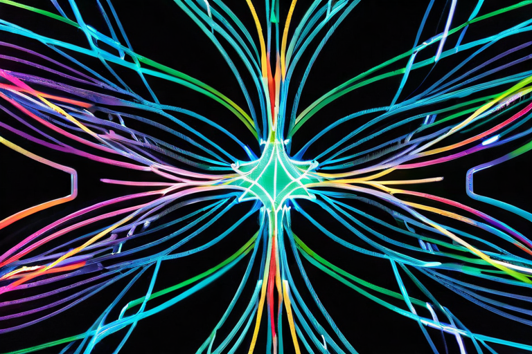 Abstract visualization of neural pathways activated during yoga practice