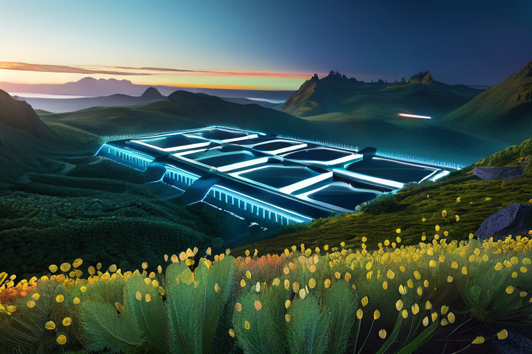 Futuristic technology integrated with natural elements