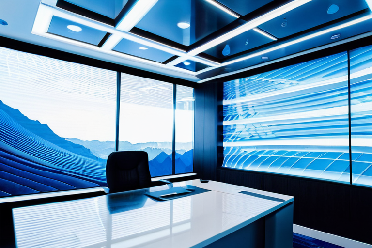 Abstract representation of energy flow in office environment
