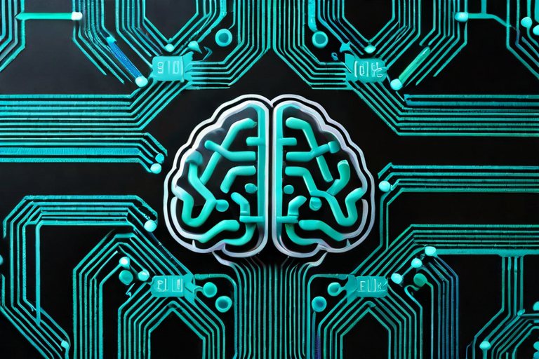 Abstract brain circuit with memory pathways highlighted
