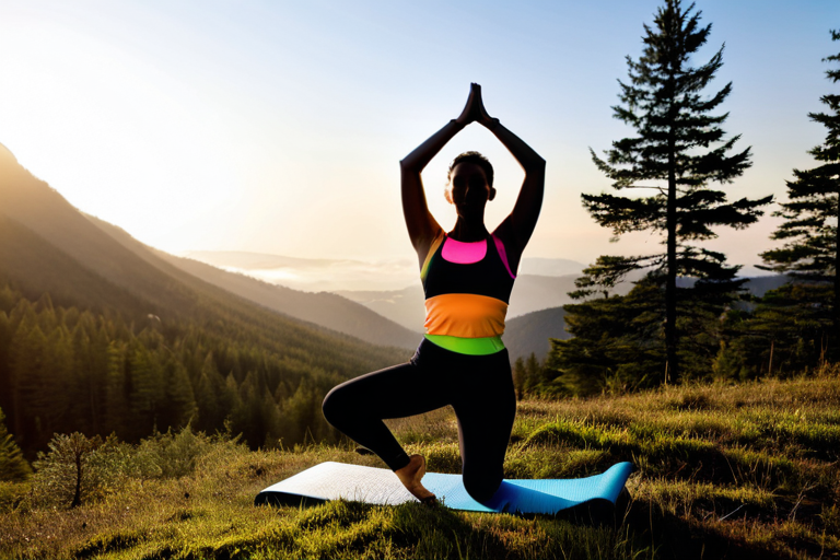 Yoga practice in natural forest setting