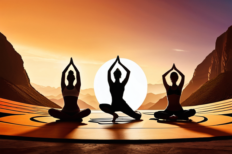 Abstract representation of body-mind connection through yoga poses