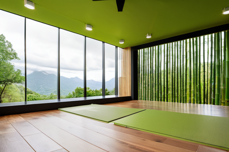 Eco-friendly yoga space with sustainable materials