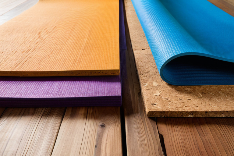 Eco-friendly yoga mats arrangement