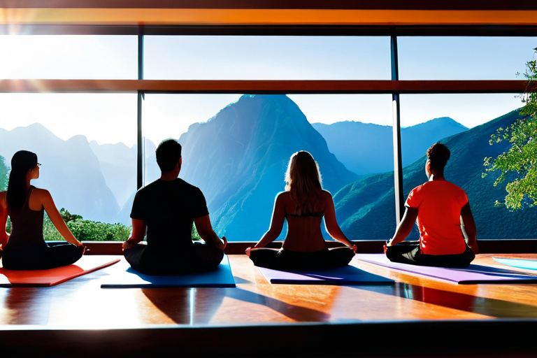 Medical professionals learning yoga