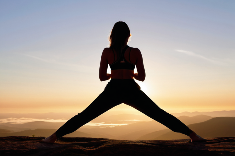 Person practicing yoga in serene natural setting