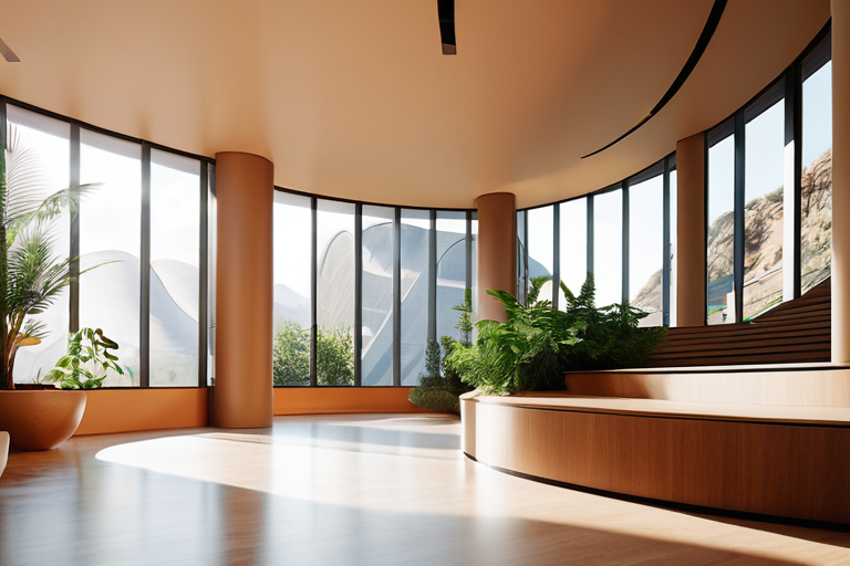Architectural space designed with yogic movement principles