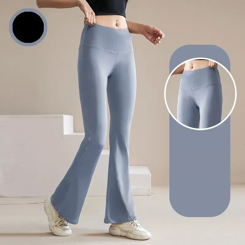 Casual sports yoga pants Women's leggings High elastic naked moisture absorption quick drying bell bottoms high waist anti-roll
