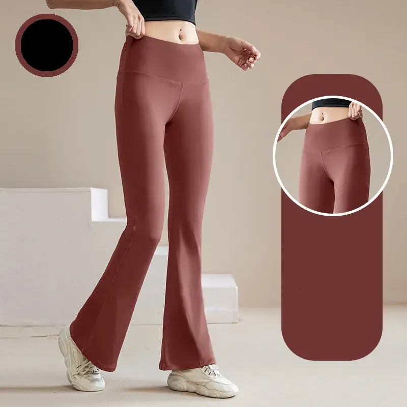 Casual sports yoga pants Women's leggings High elastic naked moisture absorption quick drying bell bottoms high waist anti-roll