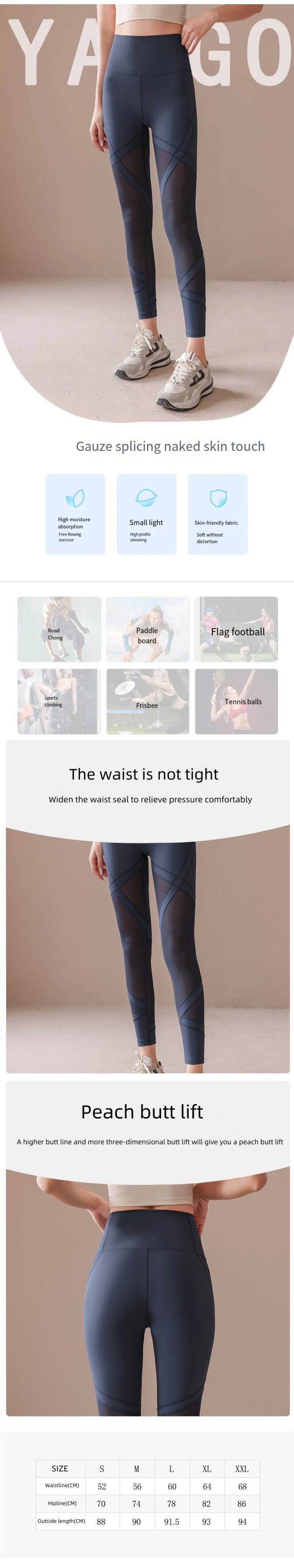Discover our Fitness Girl Sexy Gauze Yoga Pants - the perfect high-waisted, hip-hugging skinny pants for spring and autumn. These trendy tracksuit pants combine style and comfort with a gauze fabric that offers breathability and flexibility. Ideal for yoga, fitness, workouts, or casual wear, these new wear pants feature a flattering high waist design that accentuates your curves. Made for the modern fitness girl who values both fashion and function in her activewear collection.