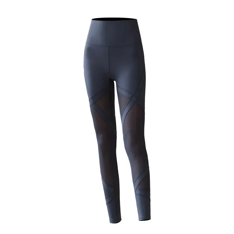 Fitness girl sexy gauze yoga pants high waist and hip skinny spring and autumn new wear tracksuit pants tide