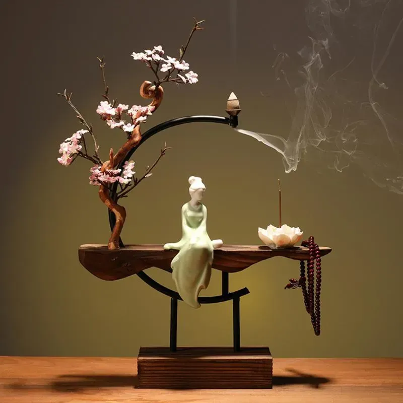 Fragrance Lamps Backflow Incense Burner Waterfall Holder Yoga Aroma Censer Ornament