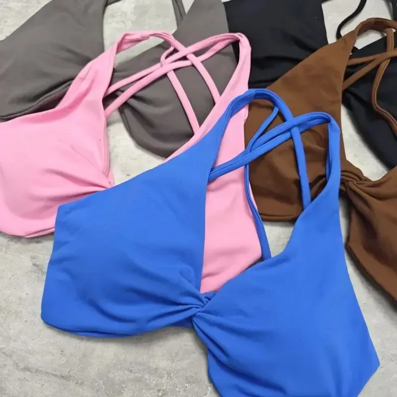 Sexy Cross Bra Back-v Sport Yoga Set Two Piece Workout Clothes for Women Quick Dry Outfit Fitness Gym Set