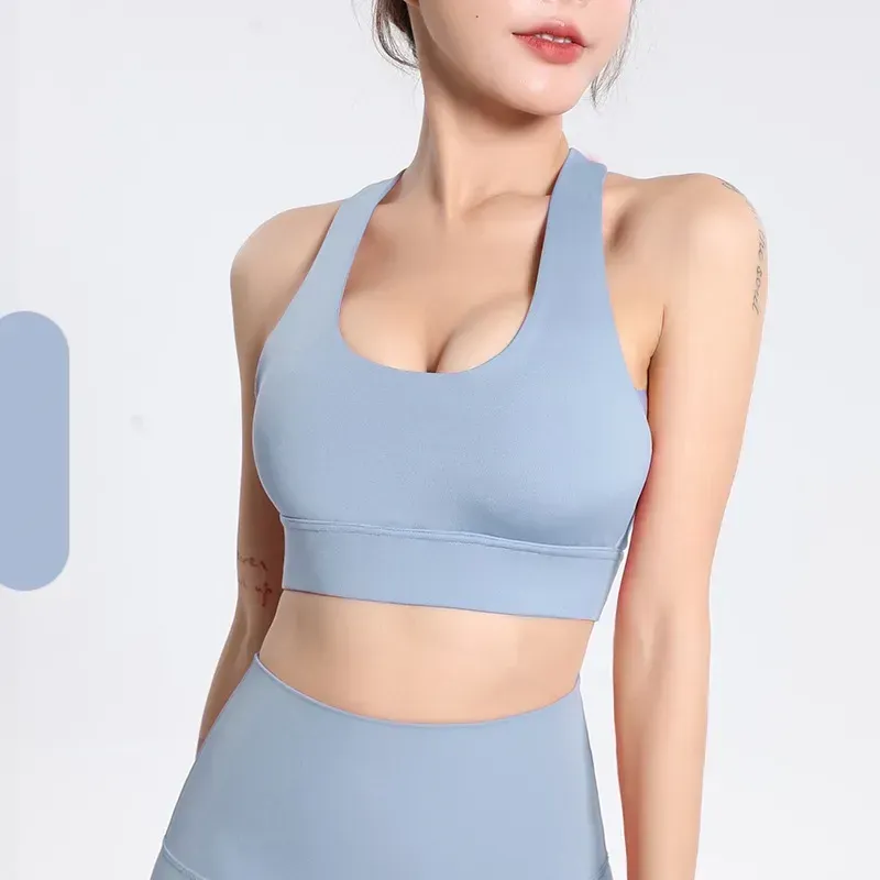 Sports underwear women's shock-resistant push-up high-strength yoga vest with chest pad fitness sexy back anti-sag bra