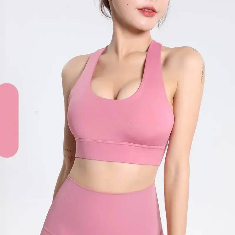 Sports underwear women's shock-resistant push-up high-strength yoga vest with chest pad fitness sexy back anti-sag bra