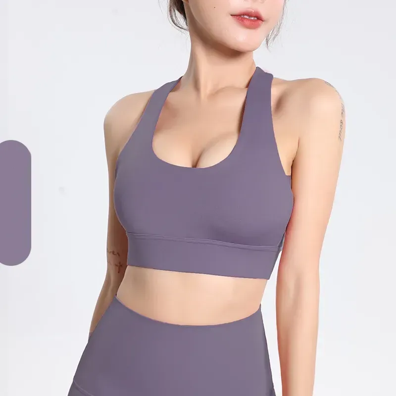 Sports underwear women's shock-resistant push-up high-strength yoga vest with chest pad fitness sexy back anti-sag bra
