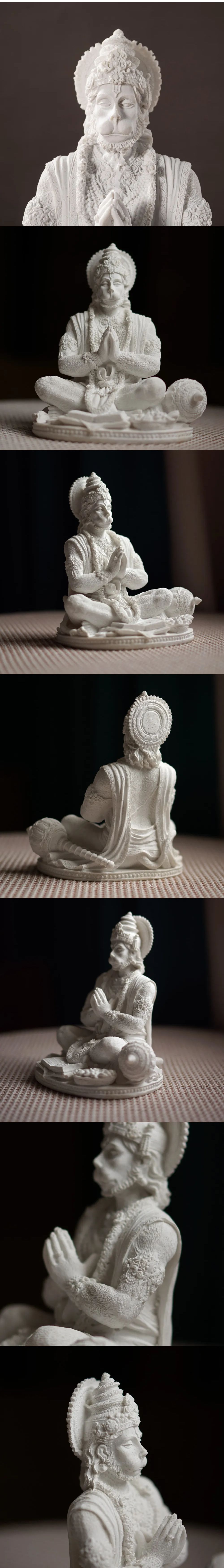 Vilead Sandstone White Hanuman Statue is a beautifully crafted Hindu Monkey God sculpture, perfect for yoga meditation decoration. This exquisite statue features Hanuman, a revered deity in Hinduism, alongside references to Buddha, Ganesha, and Vishnu, making it an ideal spiritual decor piece for homes, meditation rooms, or yoga studios. Made from high-quality sandstone, this white Hanuman statue embodies Indian cultural artistry and serves as a Feng Shui element to enhance positive energy and tranquility in your space. Ideal for devotees, spiritual practitioners, or those seeking elegant religious decor.