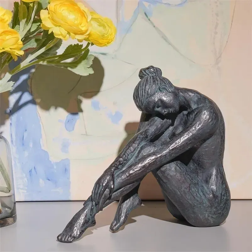 Yoga Dancer Statue Home Decoration - Resin Bronze Sculpture Modern Creative Home Garden Statue Handicrafts Art Ware Home
