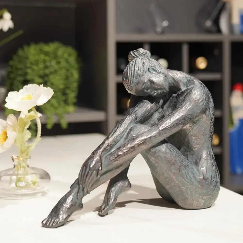 Yoga Dancer Statue Home Decoration - Resin Bronze Sculpture Modern Creative Home Garden Statue Handicrafts Art Ware Home