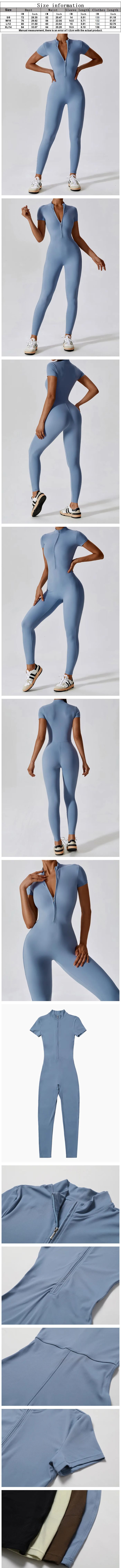 Discover our premium Yoga Outfits Yoga Set for women, featuring a stylish jumpsuit design with zipper short sleeves. Perfect for gym workouts, push-up sessions, and fitness activities, this bodysuit sportswear combines comfort and functionality. Ideal as a tracksuit alternative for yoga, gym, and various workout routines.